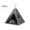 MEGA TIPI SET: Tipi-tent + speelmat + kussens + GRATIS decoratieve veren Antraciet