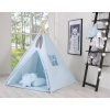 MEGA TIPI SET: Tipi-tent + speelmat + kussens + GRATIS decoratieve veren Blauw