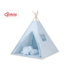 MEGA TIPI SET: Tipi-tent + speelmat + kussens + GRATIS decoratieve veren Blauw
