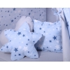 MEGA TIPI SET: Tipi-tent + speelmat + kussens + GRATIS decoratieve veren Blauw Sterren