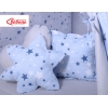 MEGA TIPI SET: Tipi-tent + speelmat + kussens + GRATIS decoratieve veren Blauw Sterren