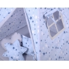 MEGA TIPI SET: Tipi-tent + speelmat + kussens + GRATIS decoratieve veren Blauw Sterren