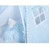 MEGA TIPI SET: Tipi-tent + speelmat + kussens + GRATIS decoratieve veren Blauw Zigzag