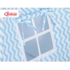 MEGA TIPI SET: Tipi-tent + speelmat + kussens + GRATIS decoratieve veren Blauw Zigzag