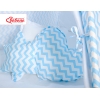 MEGA TIPI SET: Tipi-tent + speelmat + kussens + GRATIS decoratieve veren Blauw Zigzag