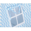 MEGA TIPI SET: Tipi-tent + speelmat + kussens + GRATIS decoratieve veren Blauw Zigzag