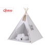 MEGA TIPI SET: Tipi-tent + speelmat + kussens + GRATIS decoratieve veren Grijs