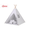 MEGA TIPI SET: Tipi-tent + speelmat + kussens + GRATIS decoratieve veren Grijs