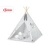 MEGA TIPI SET: Tipi-tent + speelmat + kussens + GRATIS decoratieve veren Grijs