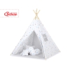 MEGA TIPI SET: Tipi-tent + speelmat + kussens + GRATIS decoratieve veren Grijs Blauw Sterren