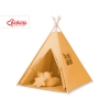 MEGA TIPI SET: Tipi-tent + speelmat + kussens + GRATIS decoratieve veren Honing Mosterd
