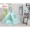 MEGA TIPI SET: Tipi-tent + speelmat + kussens + GRATIS decoratieve veren Mint