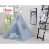 MEGA TIPI SET: Tipi-tent + speelmat + kussens + GRATIS decoratieve veren Pastelblauw