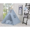 MEGA TIPI SET: Tipi-tent + speelmat + kussens + GRATIS decoratieve veren Pastelblauw