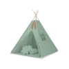 MEGA TIPI SET: Tipi-tent + speelmat + kussens + GRATIS decoratieve veren Pastelgroen
