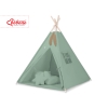 MEGA TIPI SET: Tipi-tent + speelmat + kussens + GRATIS decoratieve veren Pastelgroen