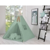 MEGA TIPI SET: Tipi-tent + speelmat + kussens + GRATIS decoratieve veren Pastelgroen