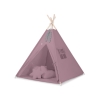 MEGA TIPI SET: Tipi-tent + speelmat + kussens + GRATIS decoratieve veren Pastelviolet