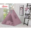 MEGA TIPI SET: Tipi-tent + speelmat + kussens + GRATIS decoratieve veren Pastelviolet
