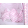 MEGA TIPI SET: Tipi-tent + speelmat + kussens + GRATIS decoratieve veren Roze Zigzag