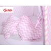 MEGA TIPI SET: Tipi-tent + speelmat + kussens + GRATIS decoratieve veren Roze Zigzag