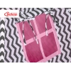 MEGA TIPI SET: Tipi-tent + speelmat + kussens + GRATIS decoratieve veren Roze Zwart Zigzag