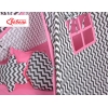 MEGA TIPI SET: Tipi-tent + speelmat + kussens + GRATIS decoratieve veren Roze Zwart Zigzag