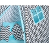 Tipi-tent + GRATIS decoratieve veren Zwart Blauw Zigzag