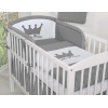 Universele Bedbumper voor Babybed -  Antraciet Little Prince Princess