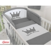 Universele Bedbumper voor Babybed -  Antraciet Little Prince Princess