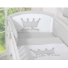 Universele Bedbumper voor Babybed -  Grijs Little Prince Princess