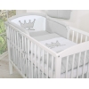 Universele Bedbumper voor Babybed -  Grijs Little Prince Princess
