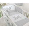 Universele Bedbumper voor Babybed -  Grijs Little Prince Princess