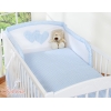 Universele Bedbumper voor Kinderbed - Harten Blauw Geruit