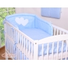 Universele Bedbumper voor Kinderbed - Harten Blauw Polkaprikker