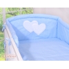 Universele Bedbumper voor Kinderbed - Harten Blauw Polkaprikker