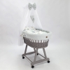 Rotan Gevlochten Baby Wiegje met Bedtextiel Volledige Set