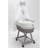 Rotan Gevlochten Baby Wiegje met Bedtextiel Volledige Set
