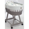 Rotan Gevlochten Baby Wiegje met Bedtextiel Volledige Set