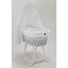 Witte Baby Wiegje met Bedtextiel Witte Wafel