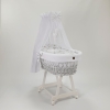 Witte Baby Wiegje met Bedtextiel Witte Wafel