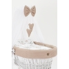 Witte Rotan Baby Wieg met komplet Textiel Beige Wafel