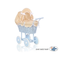 Rieten Poppenwagens Blauw
