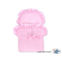 Poppenwagen Riet Roze