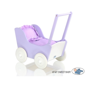Poppenwagen van Hout Purper