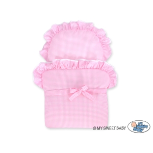 Poppenwagen Riet Roze