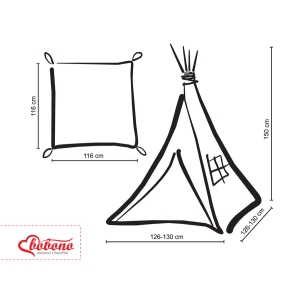 Mega Set: Tipi-tent + speelmat + kussens