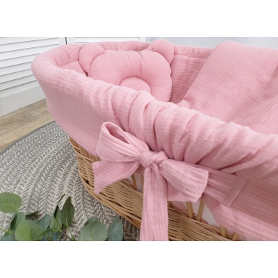 Mousseline wiegset poederroze