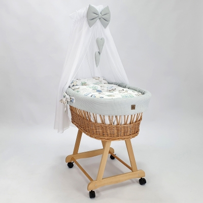Naturel Rotan Baby Wiegje met Beddengoedset