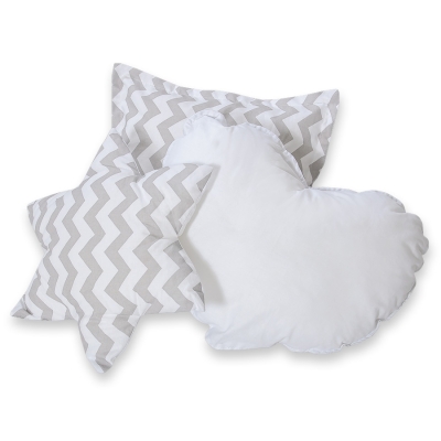 3-delige Kussenset Grijs Zigzag